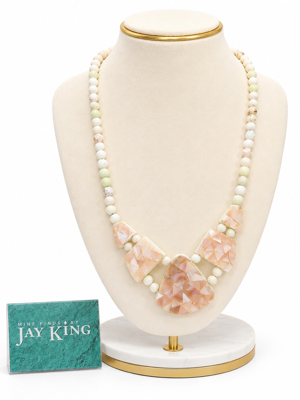 Jay King Mine finds  Mother of Pearl Natural Gemstone  Necklace Artisan Jewelry